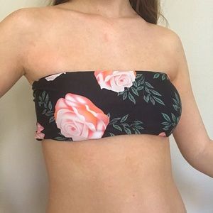 bandeau floral bikini top
